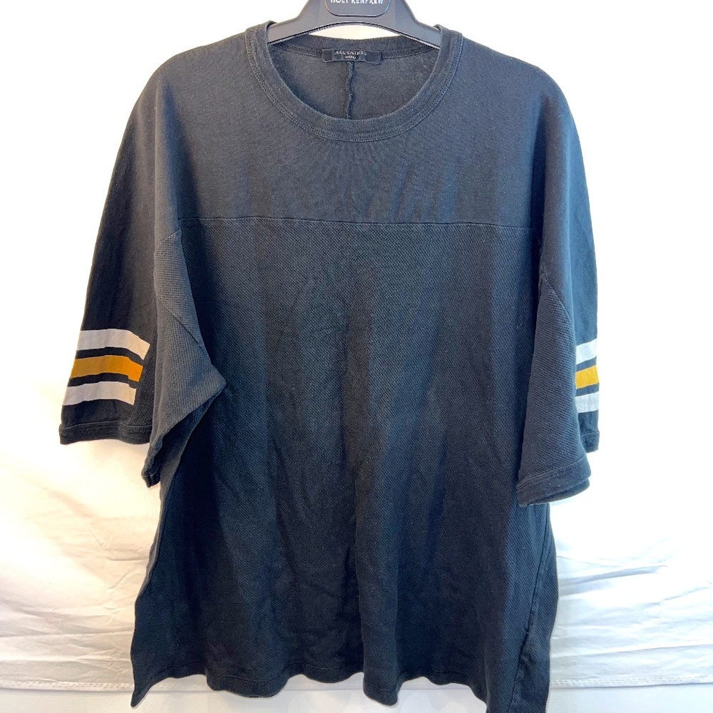 ALL SAINTS - Oversized Medium - Mens Mesh Cotton Varsity/Football Summer T-Shirt